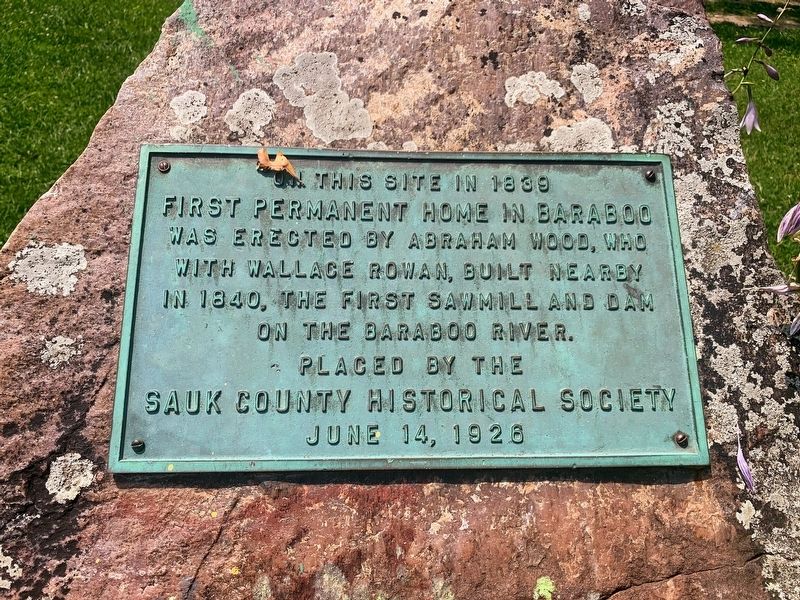 First Permanent Home in Baraboo Marker image. Click for full size.