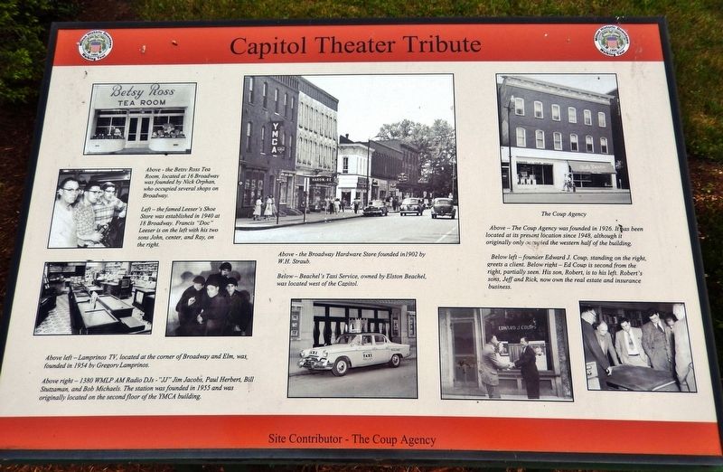 Capitol Theater Tribute Marker image. Click for full size.