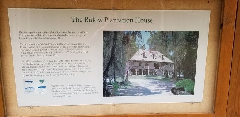 The Bulow Plantation House Marker image. Click for full size.