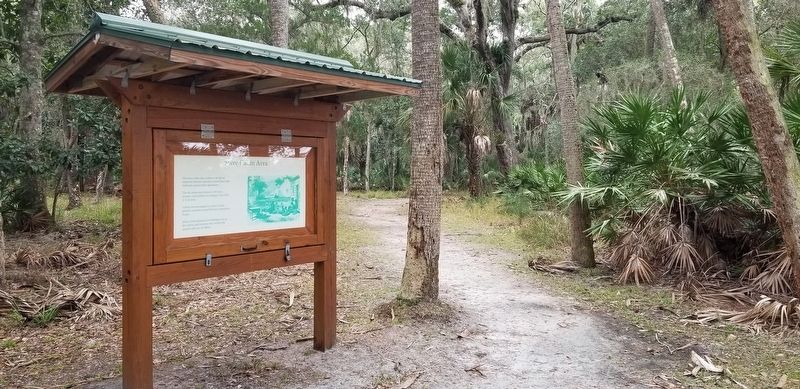 The Slave Cabin Area Marker next to the trail to the slave area. Click for full size. The Slave Cabin Area Marker next to the trail to the slave area image. Click for full size.
