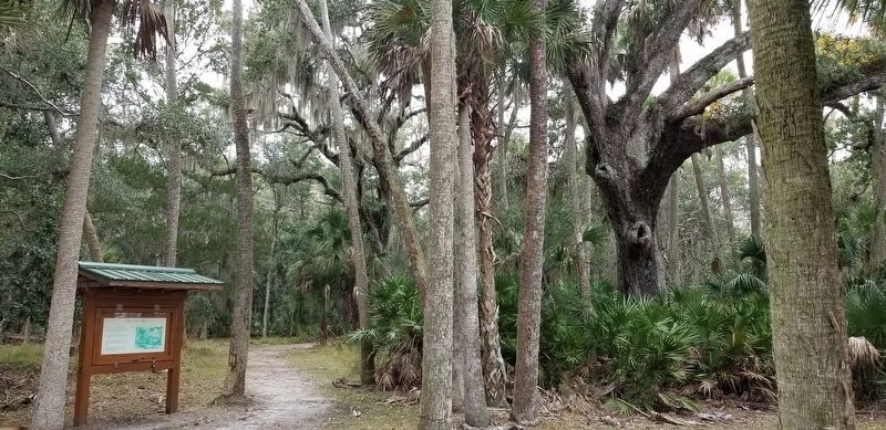 The view of the Slave Cabin Area Markers along the pathway. Click for full size. The view of the Slave Cabin Area Markers along the pathway image. Click for full size.