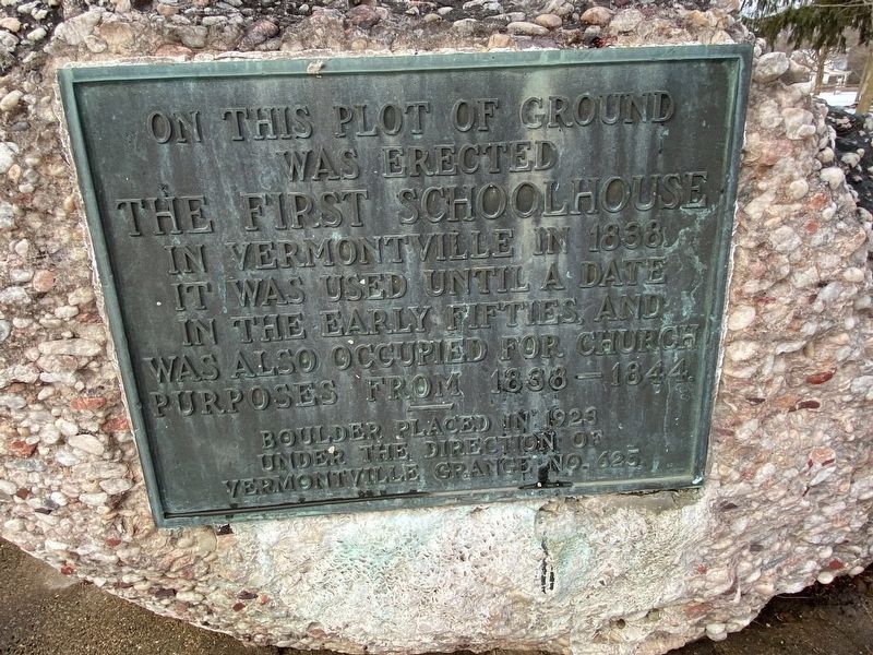Vermontville First Schoolhouse Marker image. Click for full size.