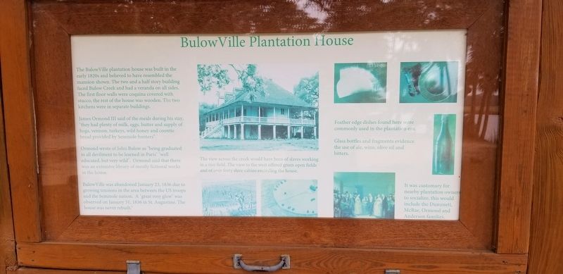 Bulow Ville Plantation House Marker image. Click for full size.