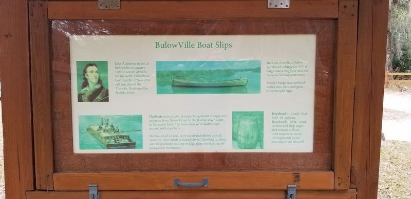 Bulow Ville Boat Slips - Reverse side of Marker. Click for full size. Bulow Ville Boat Slips - Reverse side of Marker image. Click for full size.