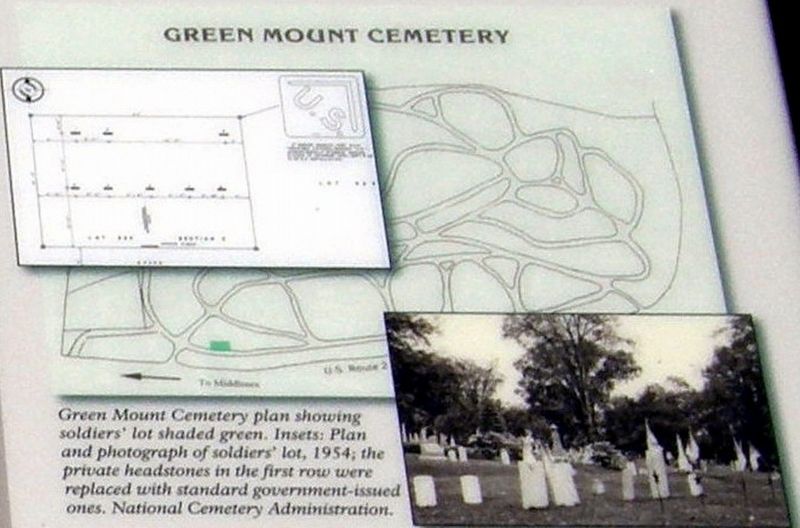 Green Mount Soldiers Lot wayside inset. Click for full size. Green Mount Soldiers Lot wayside inset image. Click for full size.