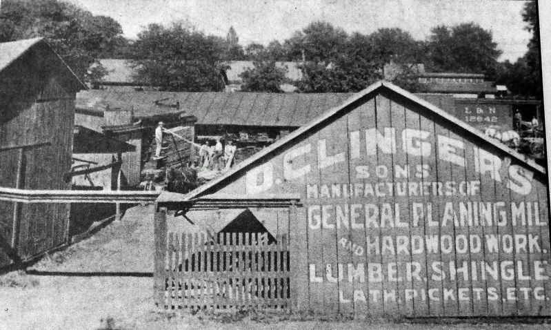 Marker detail: Clinger Lumber Company image. Click for full size.