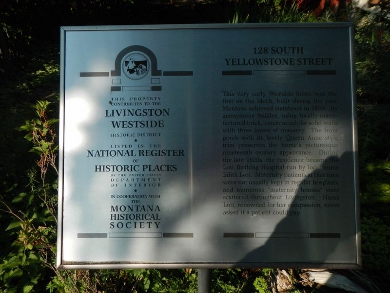 128 South Yellowstone Street Marker. Click for full size. 128 South Yellowstone Street Marker image. Click for full size.