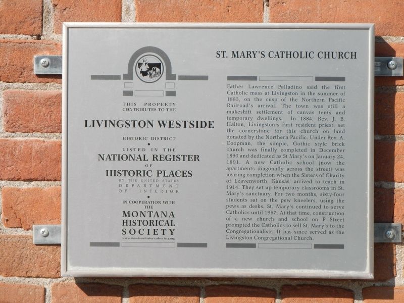St. Mary's Catholic Church Marker image. Click for full size.