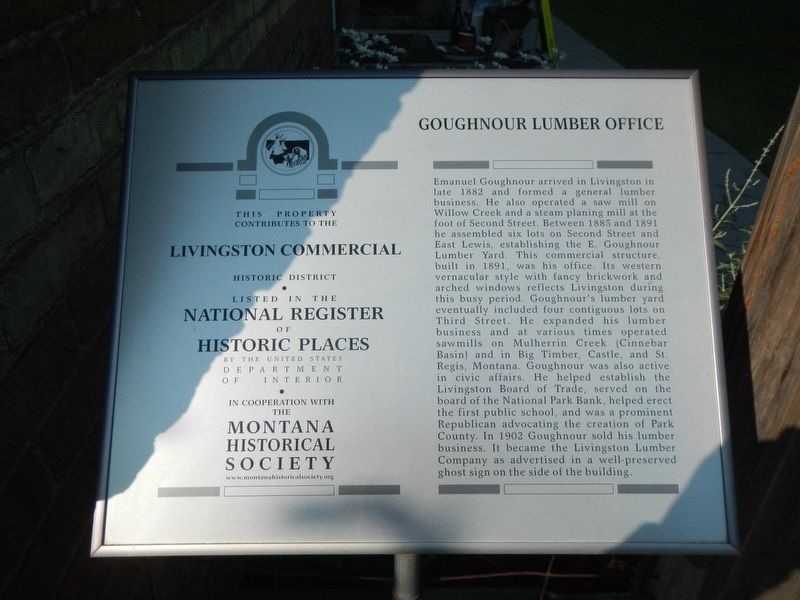 Goughnour Lumber Office Marker image. Click for full size.