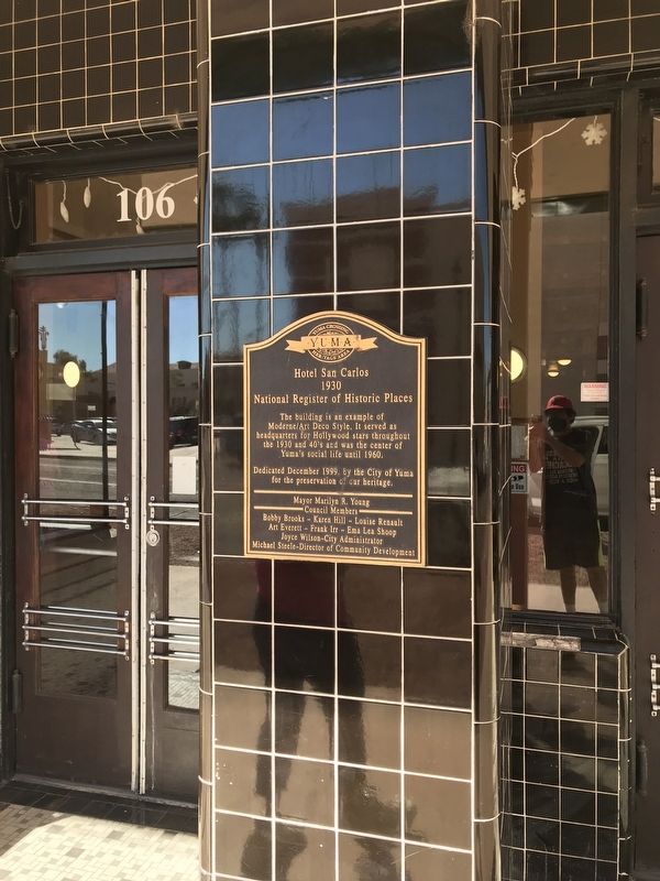 Hotel San Carlos Marker. Click for full size. Hotel San Carlos Marker image. Click for full size.