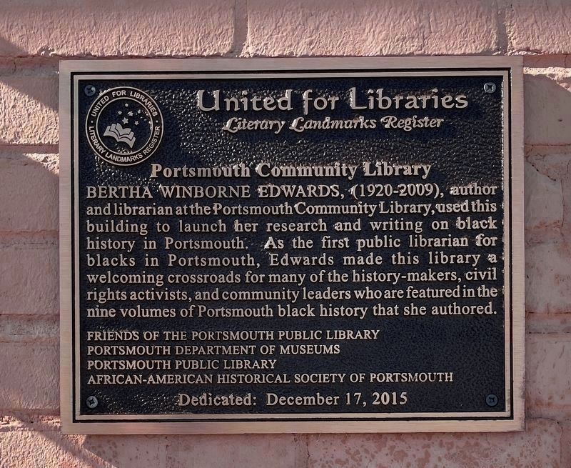 United for Libraries <i> Literary Landmarks Register </i> image. Click for full size.