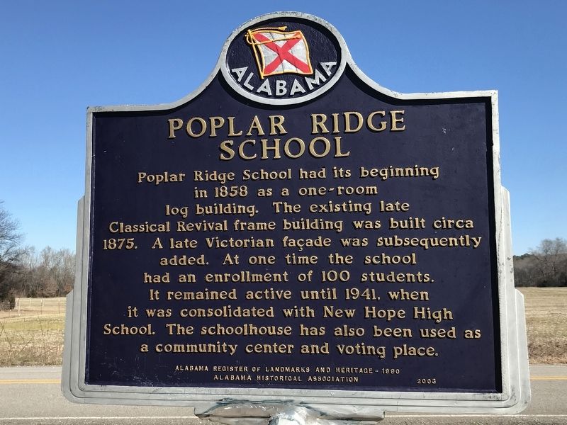 Poplar Ridge School Marker image. Click for full size.