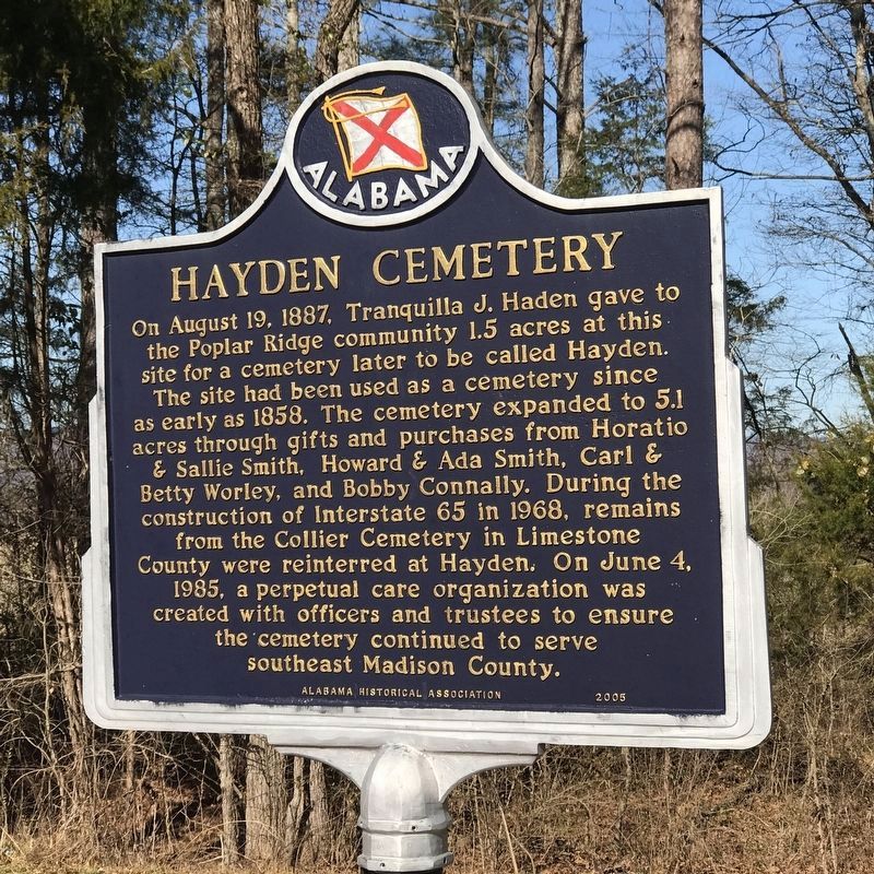 Hayden Cemetery Marker image. Click for full size.