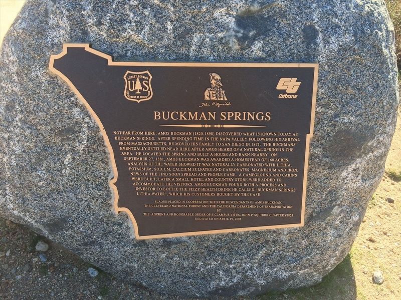 Buckman Springs Marker image. Click for full size.
