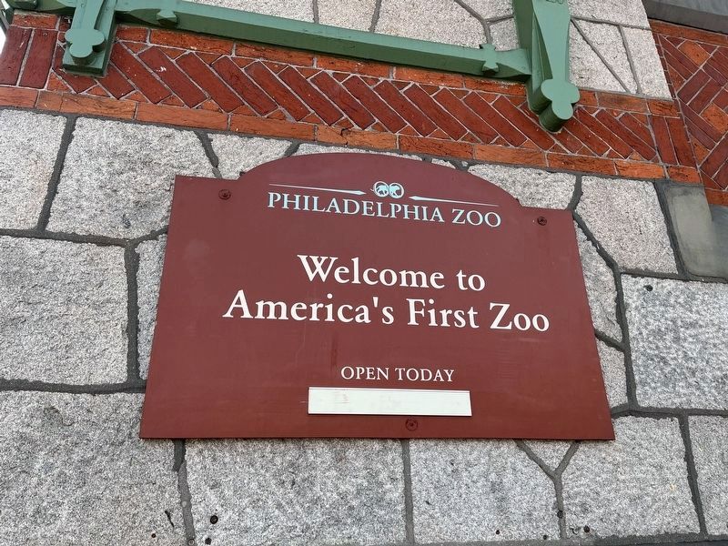 Nearby signage for the zoo also noting that Philadelphia's is <i>America's First Zoo</i> image. Click for full size.