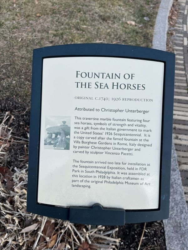 Fountain of the Sea Horses Marker. Click for full size. Fountain of the Sea Horses Marker image. Click for full size.