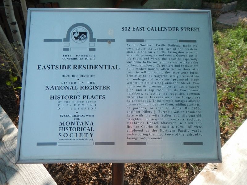 802 East Callender Street Marker image. Click for full size.