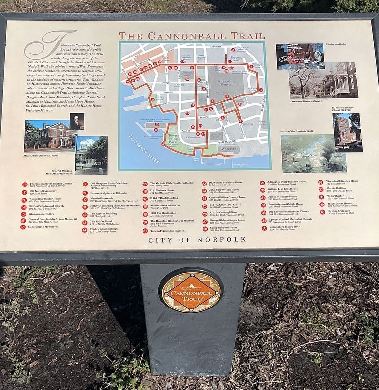 The Cannonball Trail Marker. Click for full size. The Cannonball Trail Marker image. Click for full size.