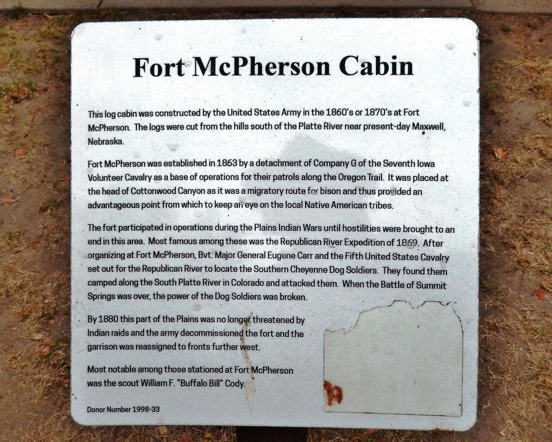 Fort McPherson Cabin Marker image. Click for full size.