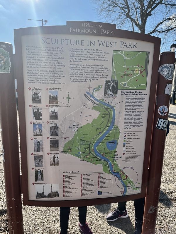 Sculpture in West Park side of the marker. Click for full size. Sculpture in West Park side of the marker image. Click for full size.