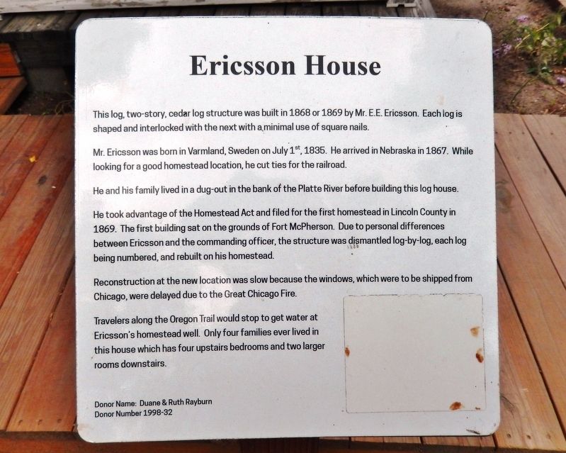 Ericsson House Marker image. Click for full size.
