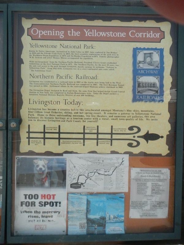Legacy of Lewis and Clark: Opening the Yellowstone Corridor Marker, right panel image. Click for full size.