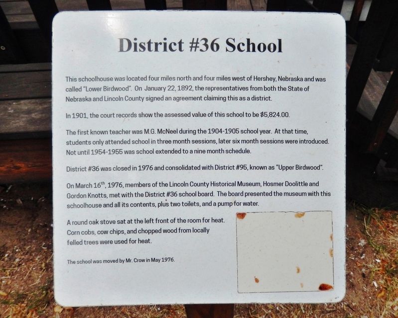 District #36 School Marker image. Click for full size.