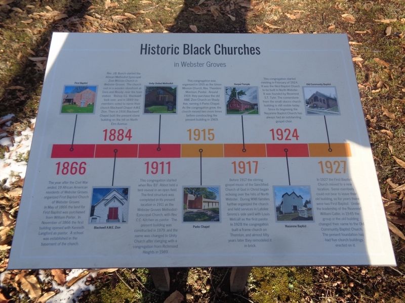Historic Black Churches in Webster Groves Marker image. Click for full size.