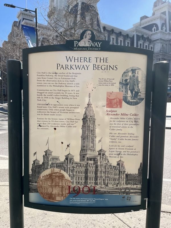 Where the Parkway Begins Marker [Front] image. Click for full size.
