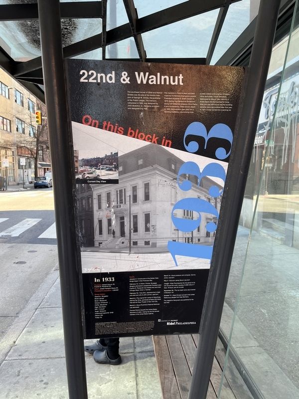 22nd & Walnut Marker image. Click for full size.