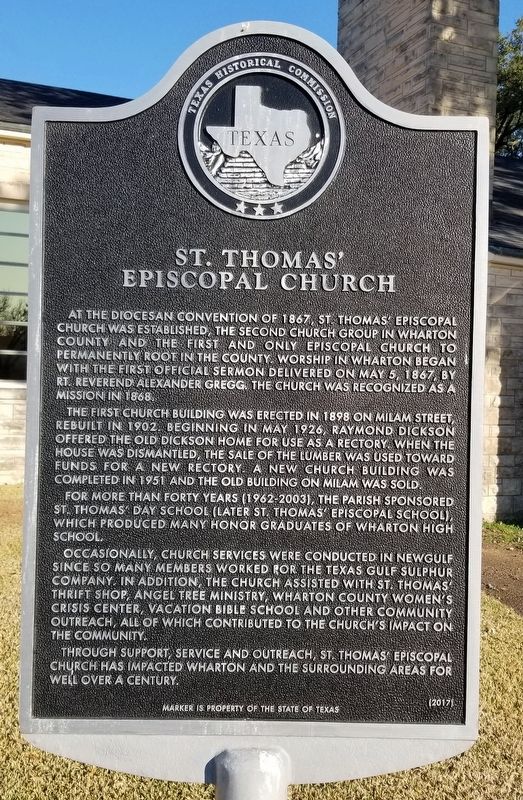 St. Thomas’ Episcopal Church Marker image. Click for full size.