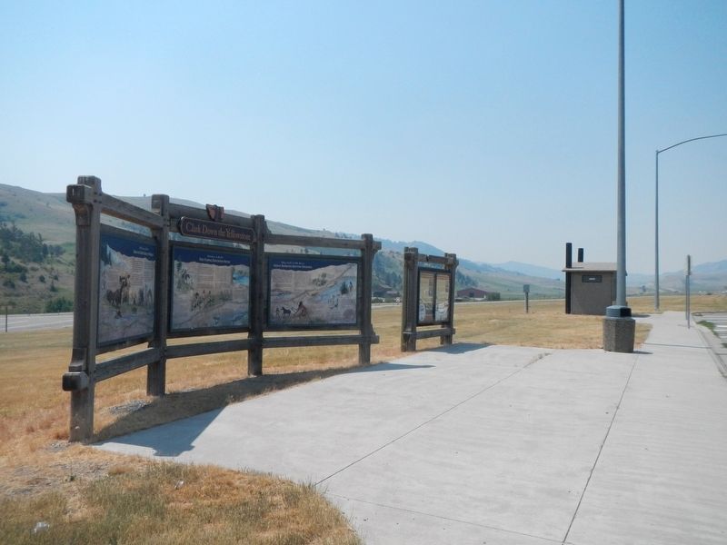 Captain Clark and the Corps of Discovery on the Yellowstone Marker. Click for full size. Captain Clark and the Corps of Discovery on the Yellowstone Marker image. Click for full size.