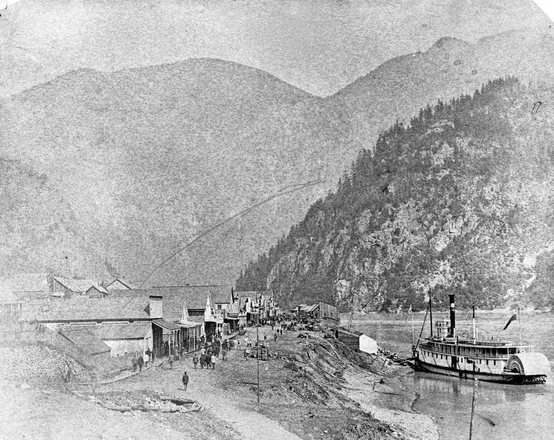 Front Street, Yale, during construction of the Canadian Pacific Railway image. Click for full size.