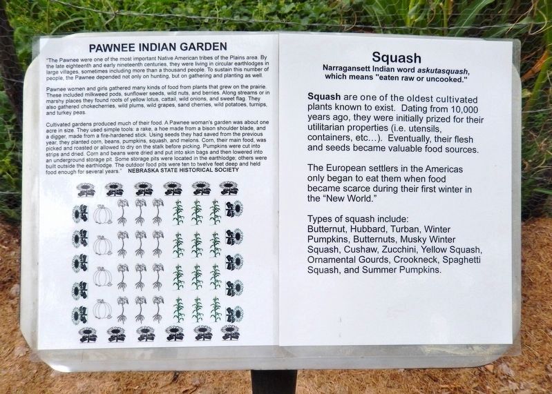 Pawnee Indian Garden Marker (<i>left panel</i>) image. Click for full size.