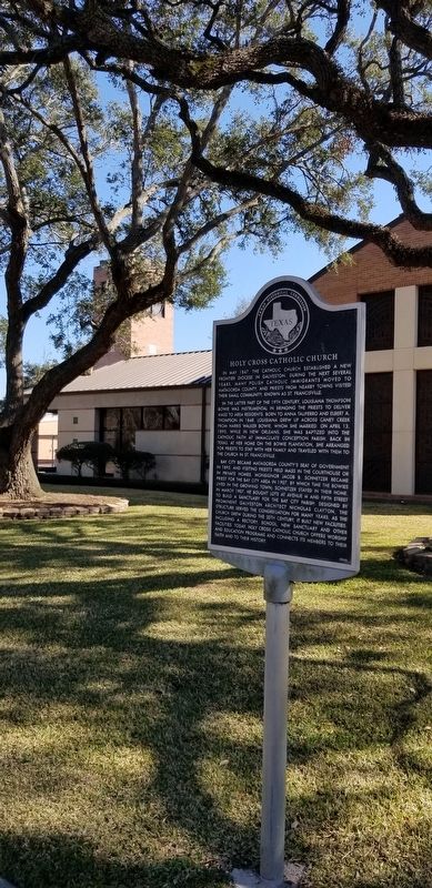 The Holy Cross Catholic Church and Marker image. Click for full size.