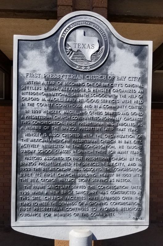 First Presbyterian Church of Bay City Marker image. Click for full size.