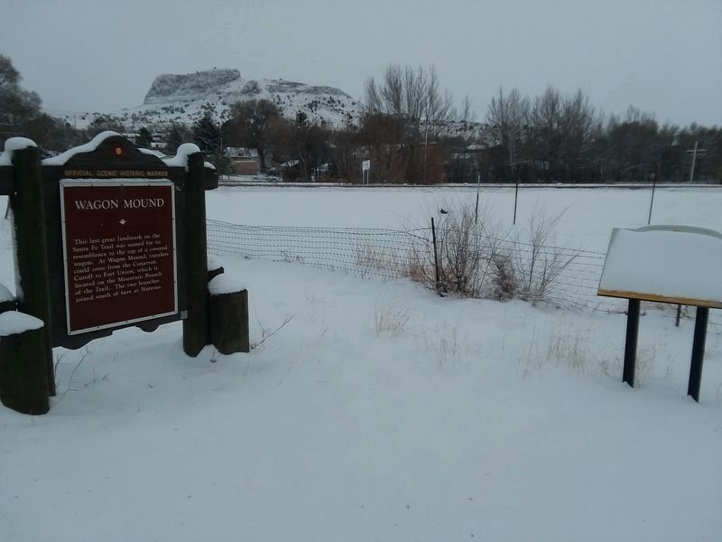 Sentinel on the Trail Marker, on the right covered in snow. Click for full size. Sentinel on the Trail Marker, on the right covered in snow image. Click for full size.