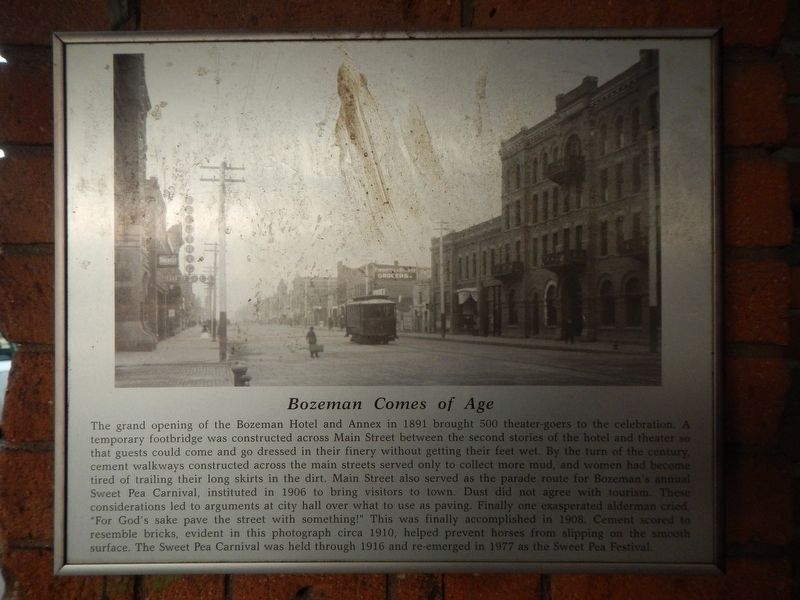 Bozeman Comes of Age Marker image. Click for full size.