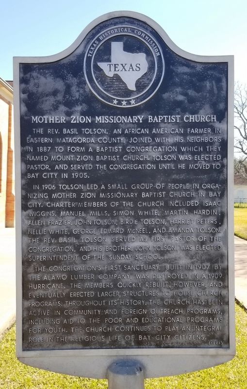 Mother Zion Missionary Baptist Church Marker image. Click for full size.
