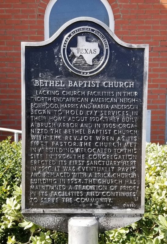 Bethel Baptist Church Marker image. Click for full size.