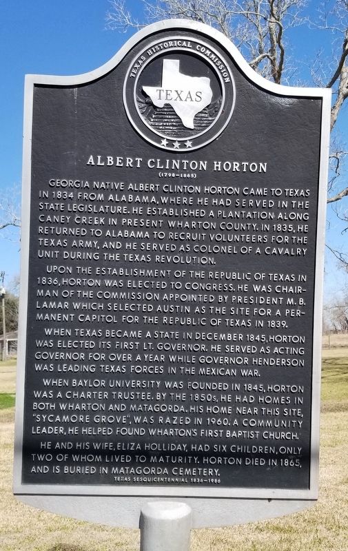 Albert Clinton Horton Marker image. Click for full size.