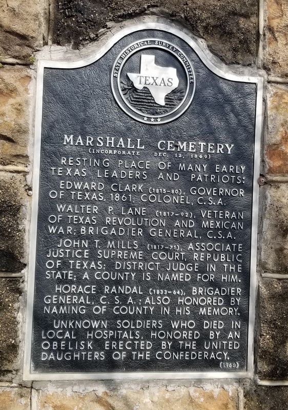 Marshall Cemetery Marker image. Click for full size.