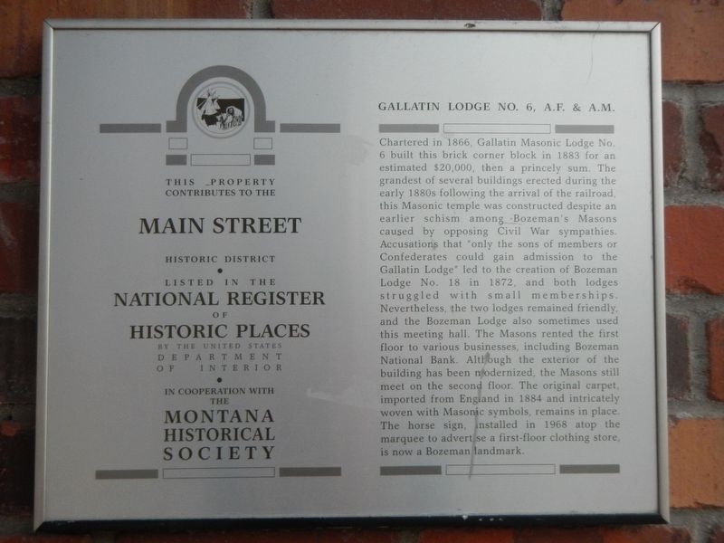 Gallatin Lodge No. 6 A.F. & A.M Marker image. Click for full size.