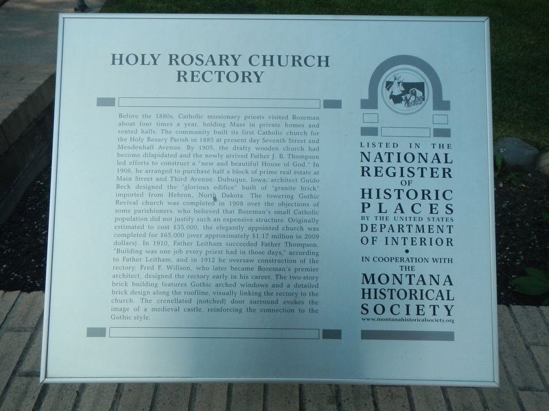 Holy Rosary Church Rectory Marker image. Click for full size.