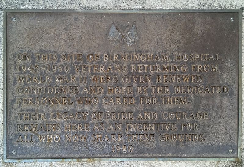 Birmingham Army Hospital Marker image. Click for full size.