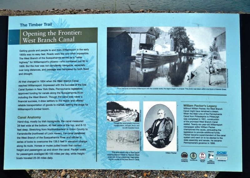 Opening the Frontier: West Branch Canal Marker image. Click for full size.