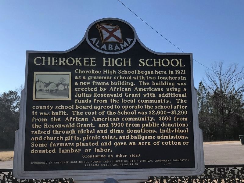 Cherokee High School Marker (side A) image. Click for full size.
