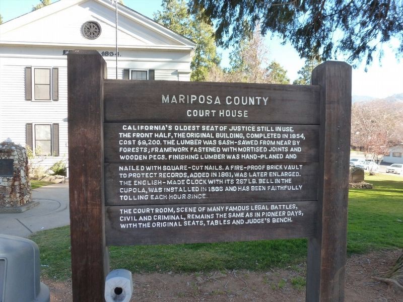 Mariposa County Court House Marker image. Click for full size.