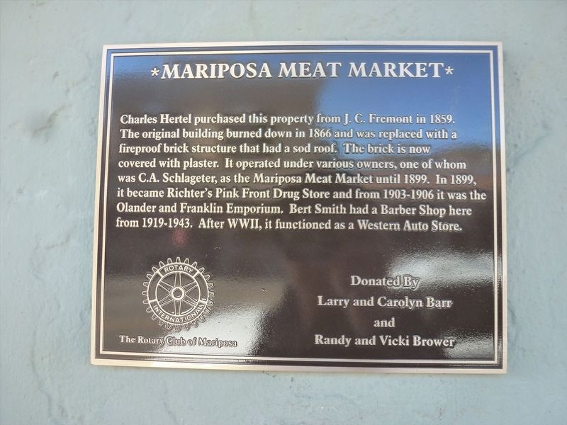 Mariposa Meat Market Marker image. Click for full size.