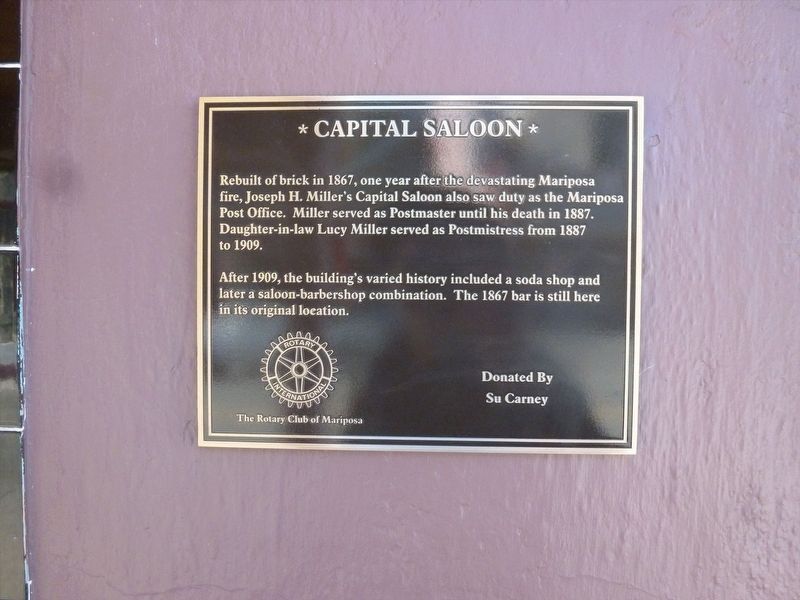 Capital Saloon Marker image. Click for full size.
